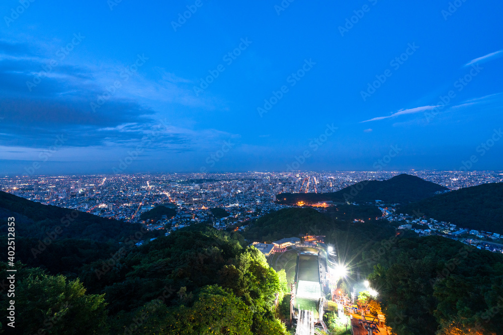 札幌大倉山展望台から見る札幌の夜景