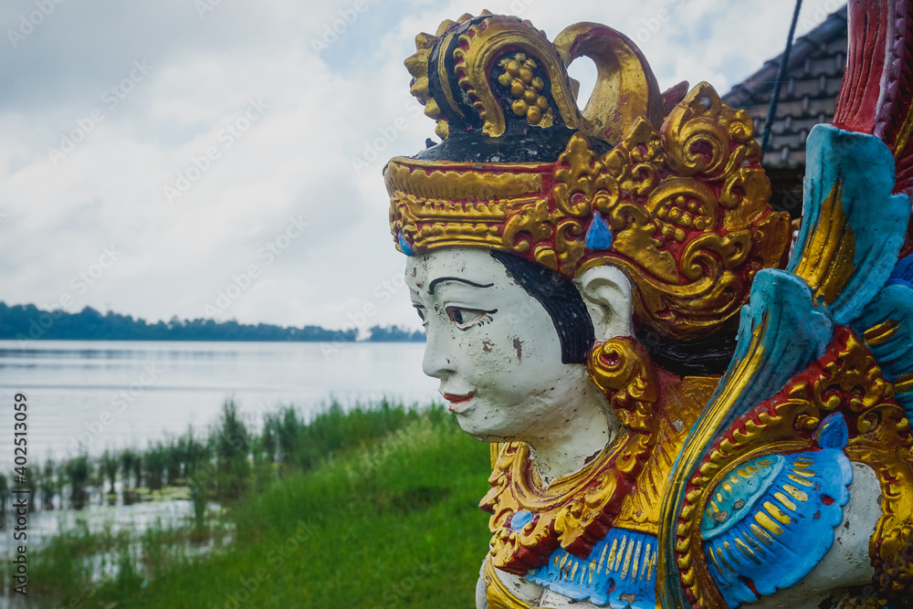 Beautiful traditional Balinese sculpture of Hindu deity