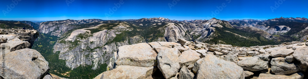 Panorama view from Half Dome Summit