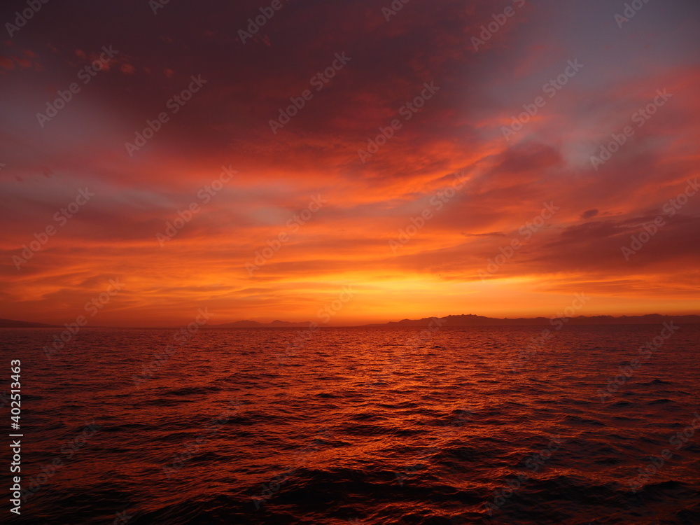 bodrum sunset scenery mediterranean sea aegean coast of turkey 