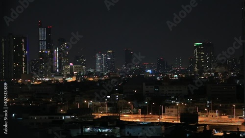 Wallpaper Mural The high angle background of the city view with the secret light of the evening, blurring of night lights, showing the distribution of condominiums, dense homes in the capital community Torontodigital.ca
