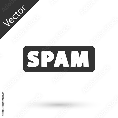 Grey Spam icon isolated on white background. Vector.