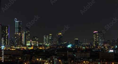 Wallpaper Mural The high angle background of the city view with the secret light of the evening, blurring of night lights, showing the distribution of condominiums, dense homes in the capital community Torontodigital.ca