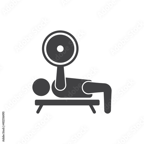 Bench press icon design template vector isolated illustration