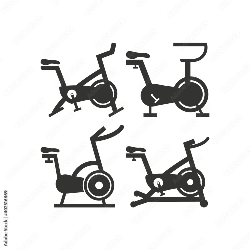 Stationary bike icon design template vector isolated illustration Stationary bike icon design template vector isolated illustration