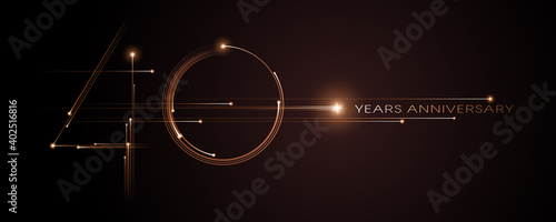 40 years anniversary vector icon, logo. Graphic design element