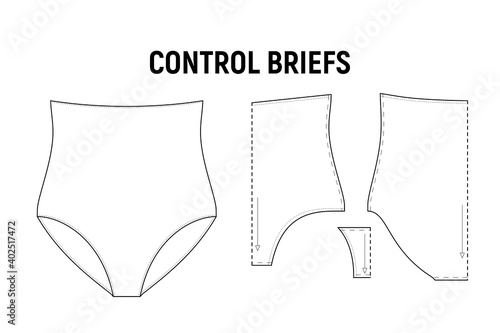 Control briefs panties for woman.
