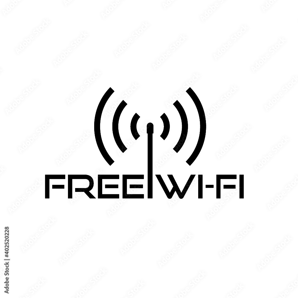 Free Wi-fi icon isolated on white background Free Wi-fi icon isolated on white background
