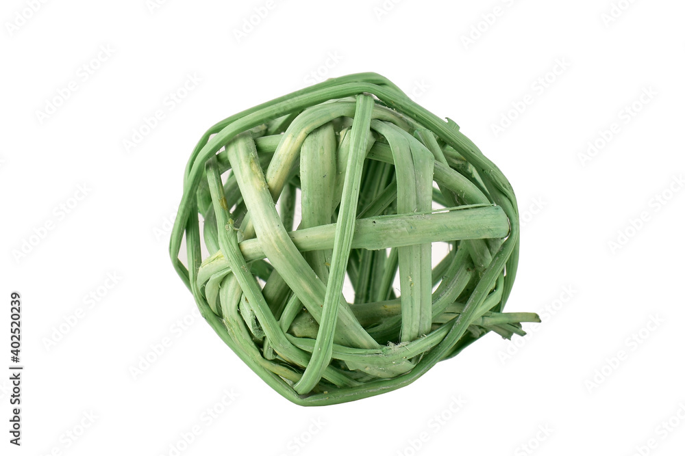 Rattan ball isolated on white background with clipping path, twig ball ornaments Rattan ball isolated on white background with clipping path, twig ball ornaments