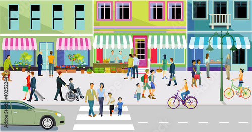 Einkaufsstraße in einer alten Stadt