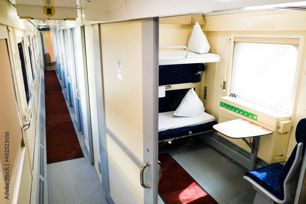 Interior of a modern long-distance train Interior of a modern long-distance train