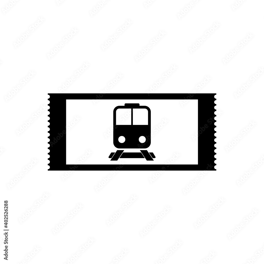 Train ticket icon isolated on white background Train ticket icon isolated on white background