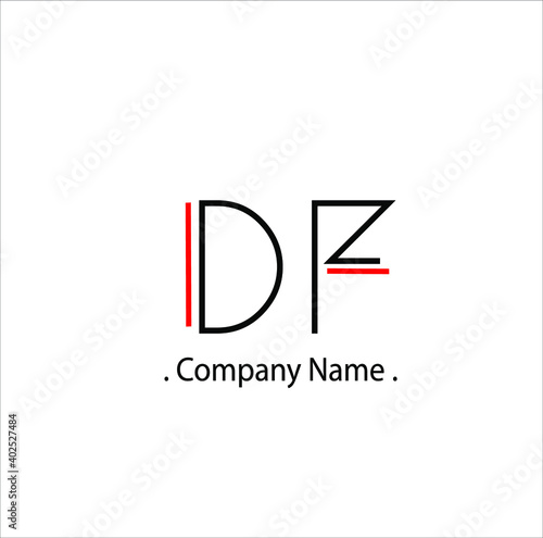 D F DF Initial handwriting or handwritten logo for identity