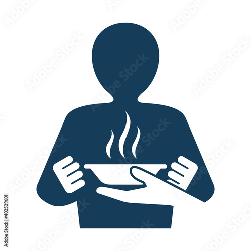 Charity icon - voluntary help for starving people