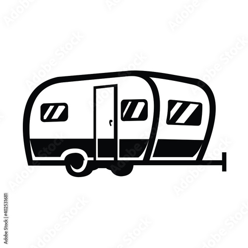 vintage caravan camper vector illustration
