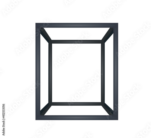 Gray metal box. vector illustration