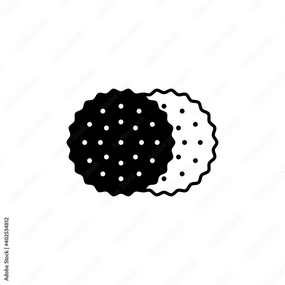 Cookie icon, baking menu design. Vector black and white illustration. Cookie icon, baking menu design. Vector black and white illustration.