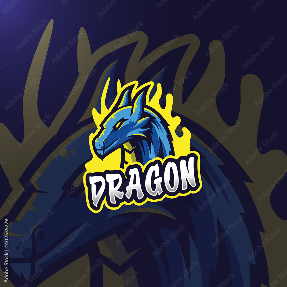 Dragon esport gaming logo template