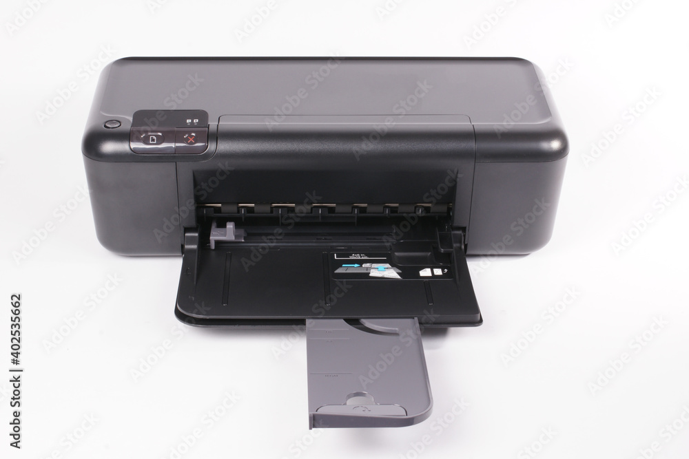 Multifunctional office printer on white background Multifunctional office printer on white background