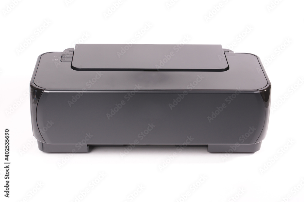 Multifunctional office printer on white background Multifunctional office printer on white background