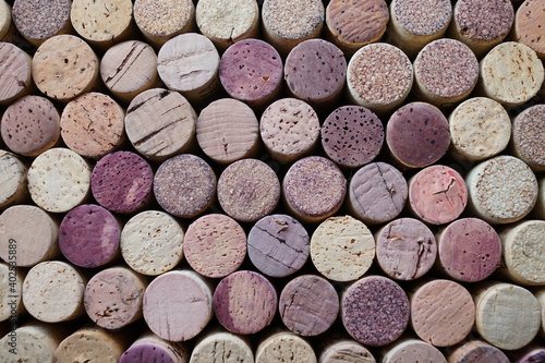 Background texture with different wine corks