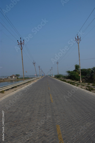 a straight road to coast of west bengal © Pabitra