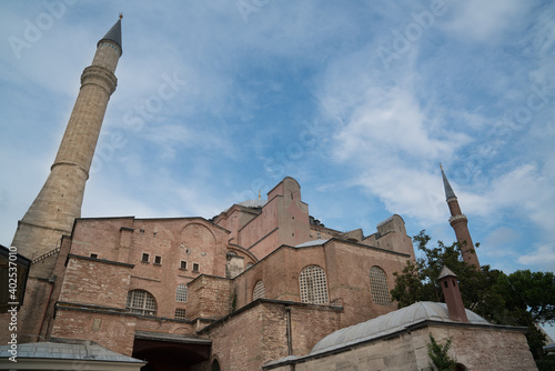 The famous Hagia Sophia (Aya Sophia) Museum Mosque in Istanbul Turkey. 