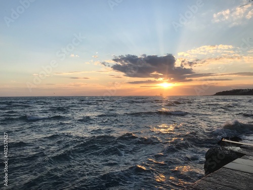 sunset over the sea