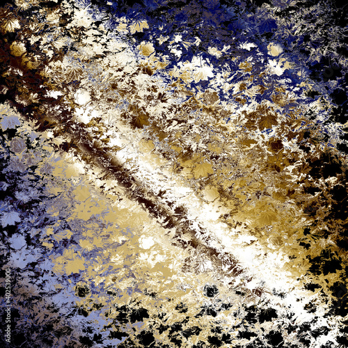 Blue silver golden slvery background with water, texture, autumn image photo