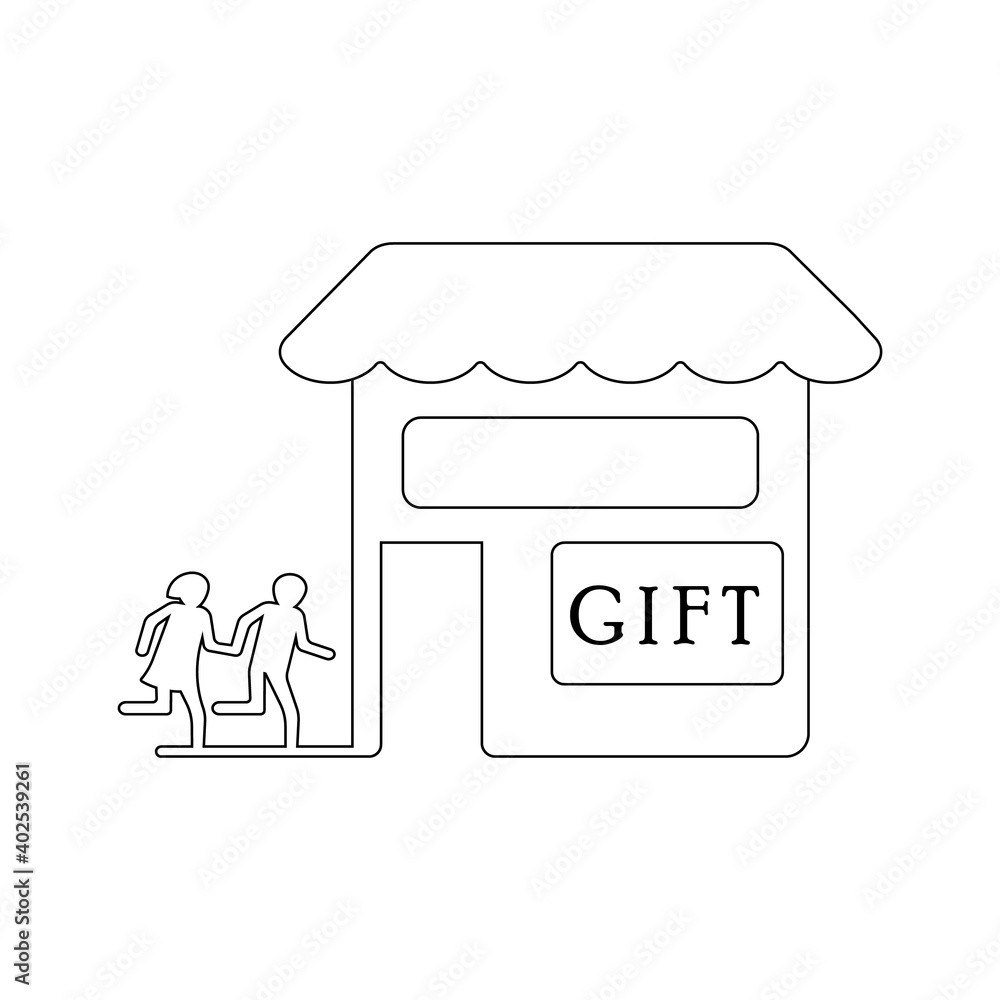 Shopping valentines day line icon, gift and mall vector, couple, valentin Shopping valentines day line icon, gift and mall vector, couple, valentin
