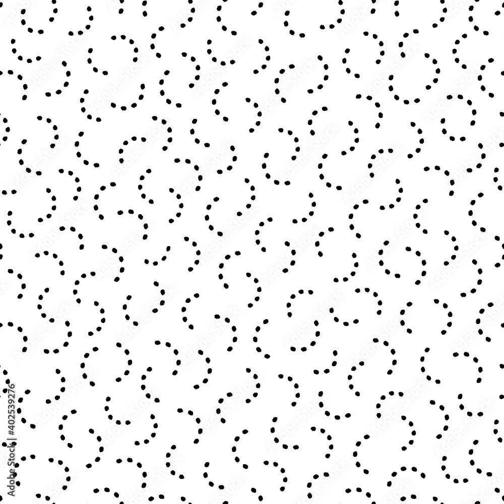 Vector black dots circles white seamless pattern