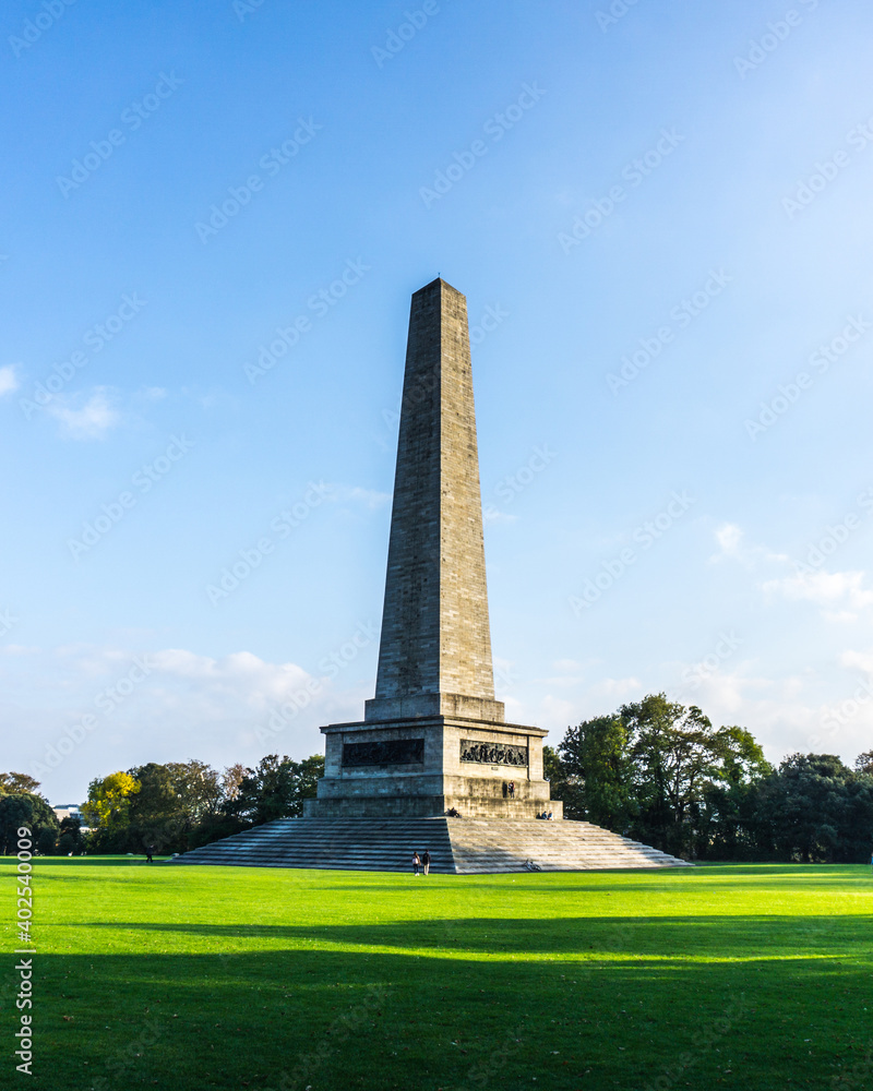 Wellington Monument in Pheonix Park, Dublin during sunset