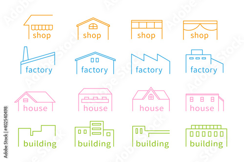 建物のフレームイラスト素材