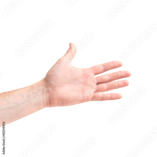 Hand for handshake isolated on white background