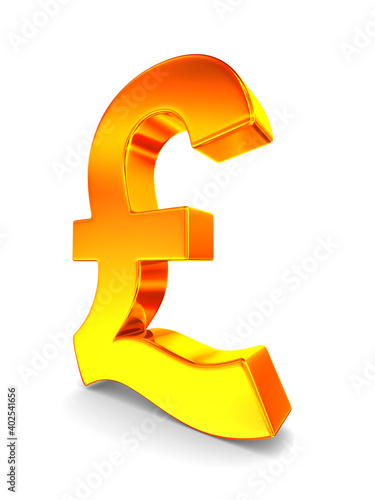 symbol British pound on whi...