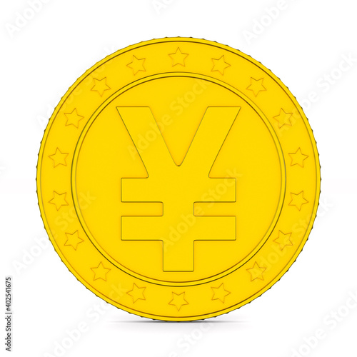 coin with symbol Yen on whi...