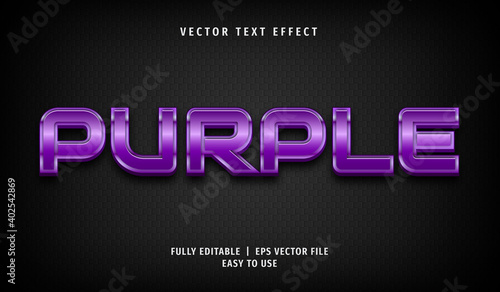 3D Purple Text Effect, Editable Text Style