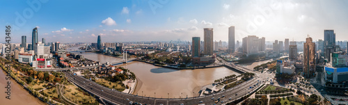 Aerial view of Sanjiangkou in Ningbo