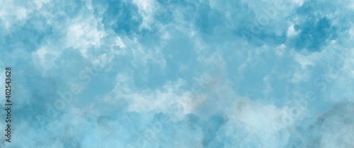 Watercolor background. Hand painted watercolor background with sky and clouds shape