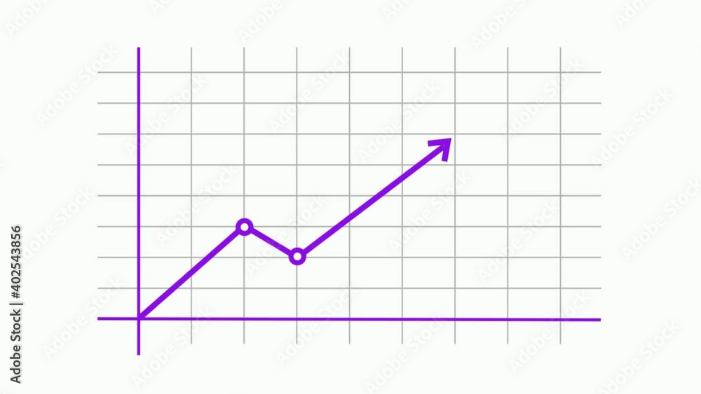 Purple color simple financial business graph chart on white background Purple color simple financial business graph chart on white background