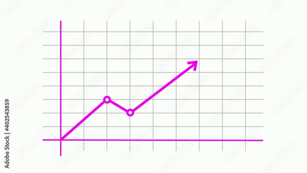Pink color simple financial business graph chart on white background Pink color simple financial business graph chart on white background