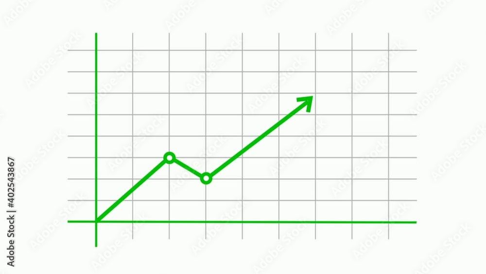 New green color simple financial business graph chart on white background New green color simple financial business graph chart on white background
