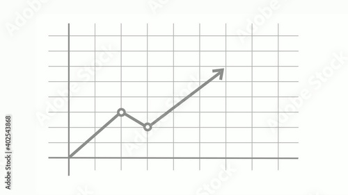 Gray  color simple financial business graph chart on white background
