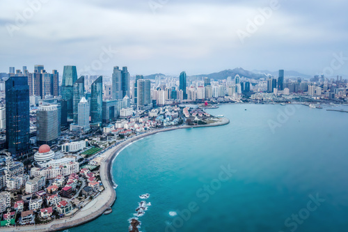 Aerial photography of Qingdao urban landscape at night © 昊 周