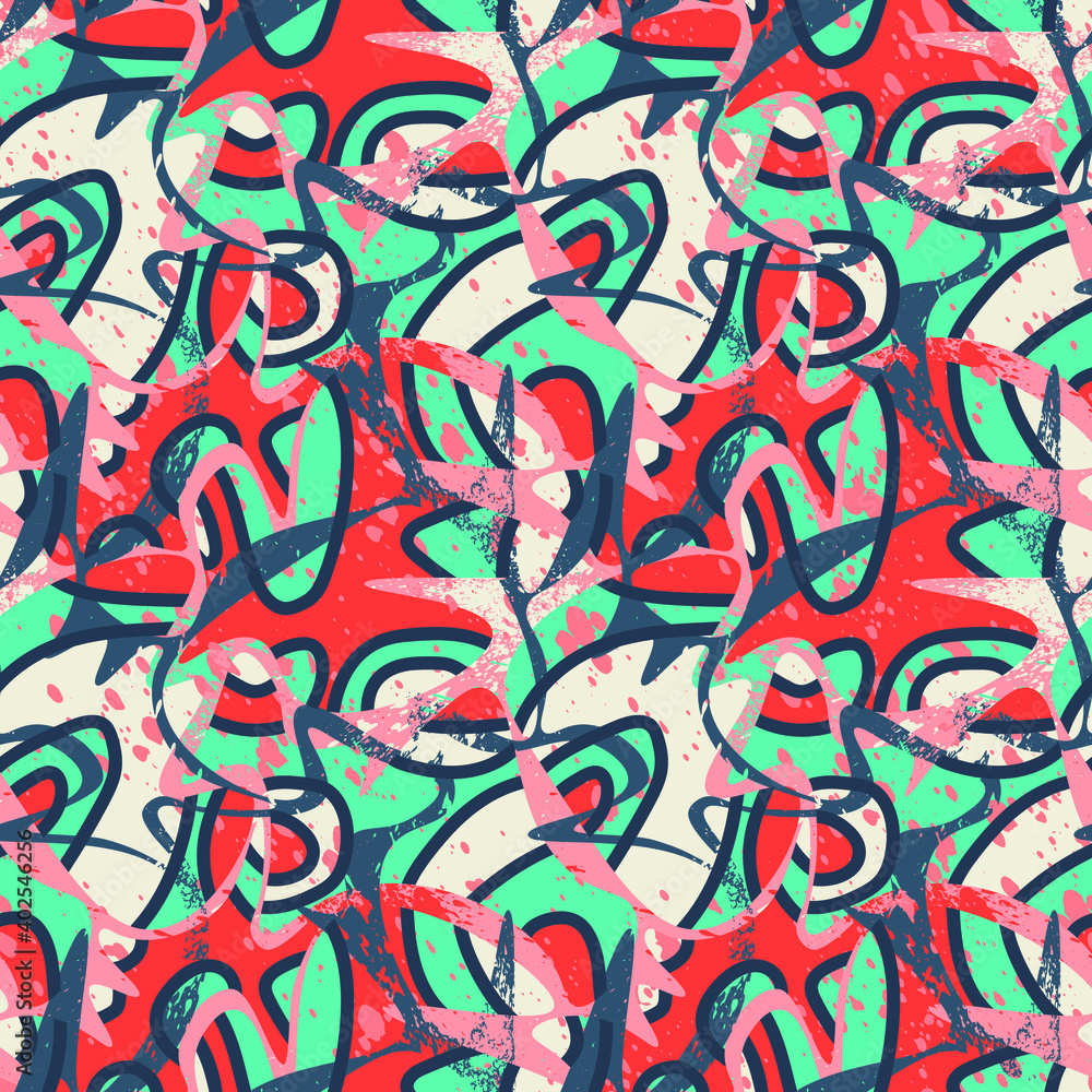 Seamless urban backdrop with abstract hand drawn shapes and grunge spots Seamless urban backdrop with abstract hand drawn shapes and grunge spots