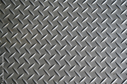 Metal background, chicken paw pattern painted in dark gray, use as background image or insert text. Embossed metal plates are used for areas where there is slippage, such as boats, buses, overpasses. 