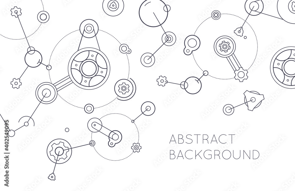 Abstract mechanical background. Atomic futuristic concept.