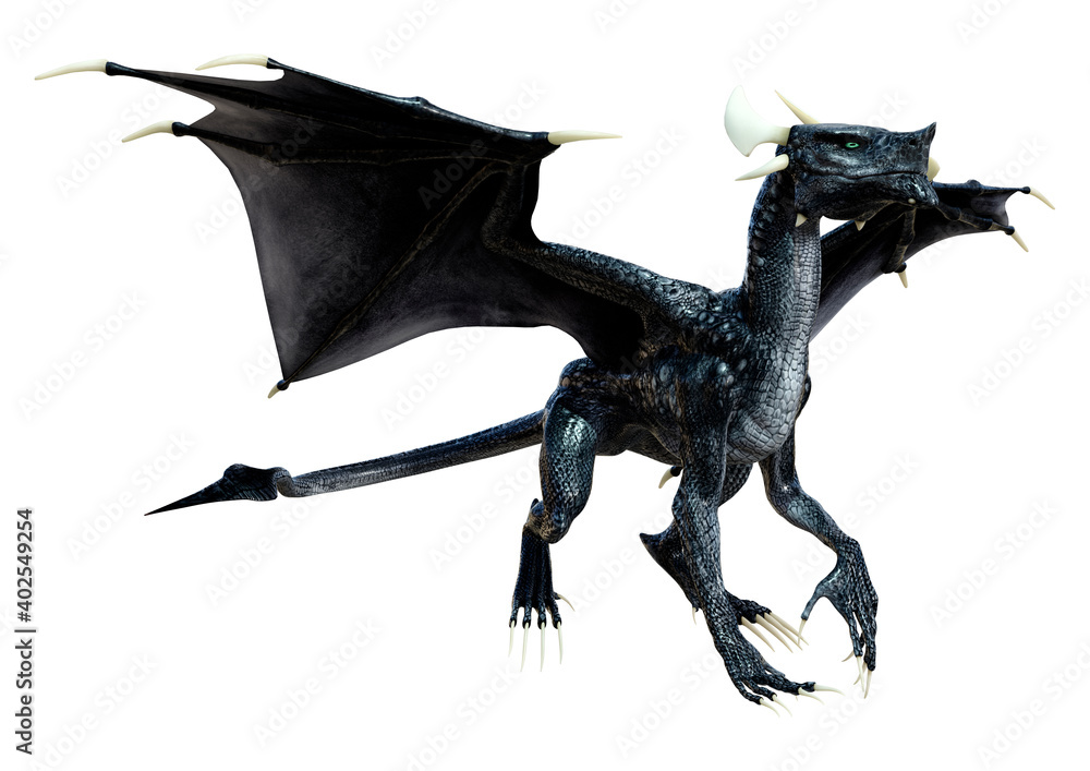 Fototapeta premium 3D Rendering Fairy Tale Dragon on White