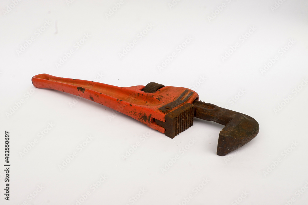 old rusty tools on a white background old rusty tools on a white background