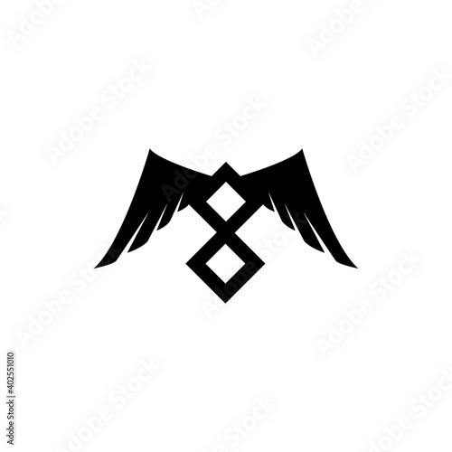 Wing with number Eight logo design vector